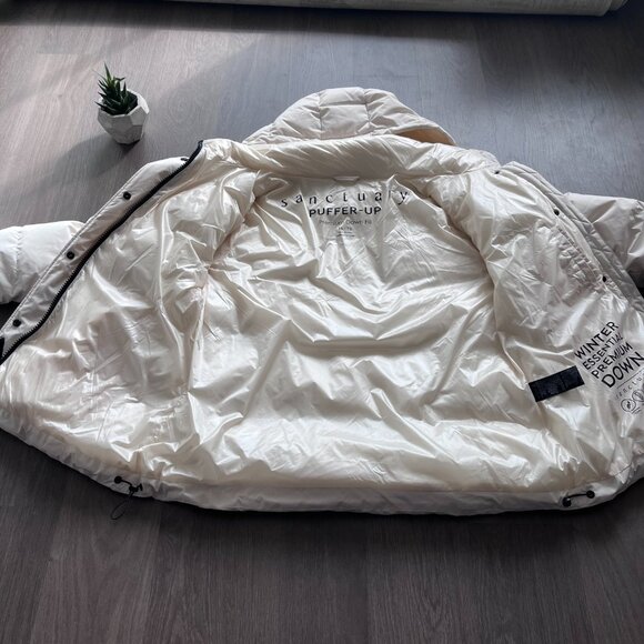 Sanctuary White "Puffer-Up" Premium Down Parka Puffer Coat - Picture 6 of 15